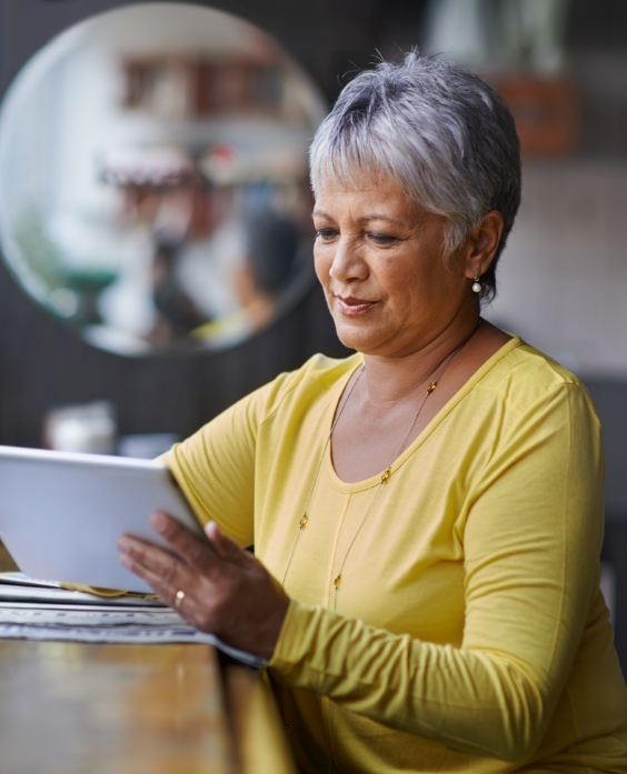 Woman reviewing documents